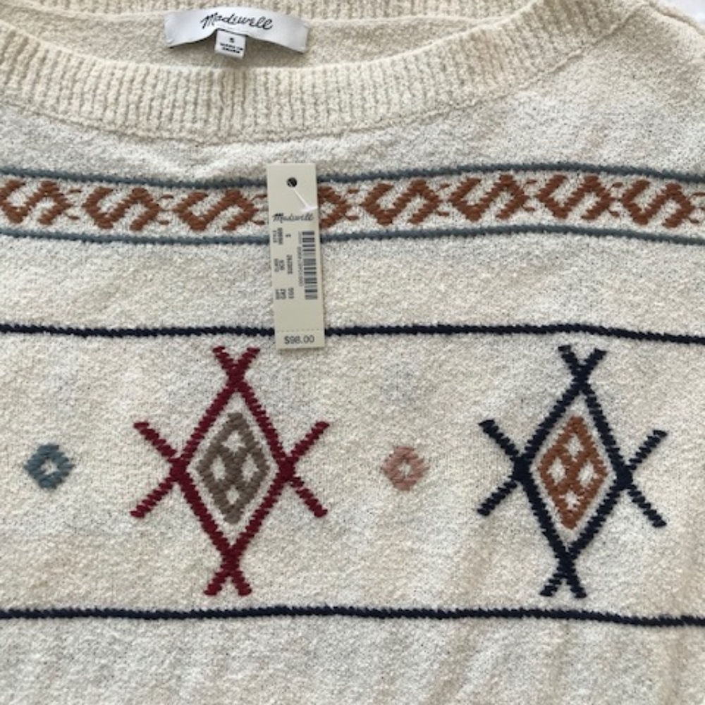 Brand NEW Madewell Embroidered Sweater!  Size S